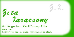 zita karacsony business card